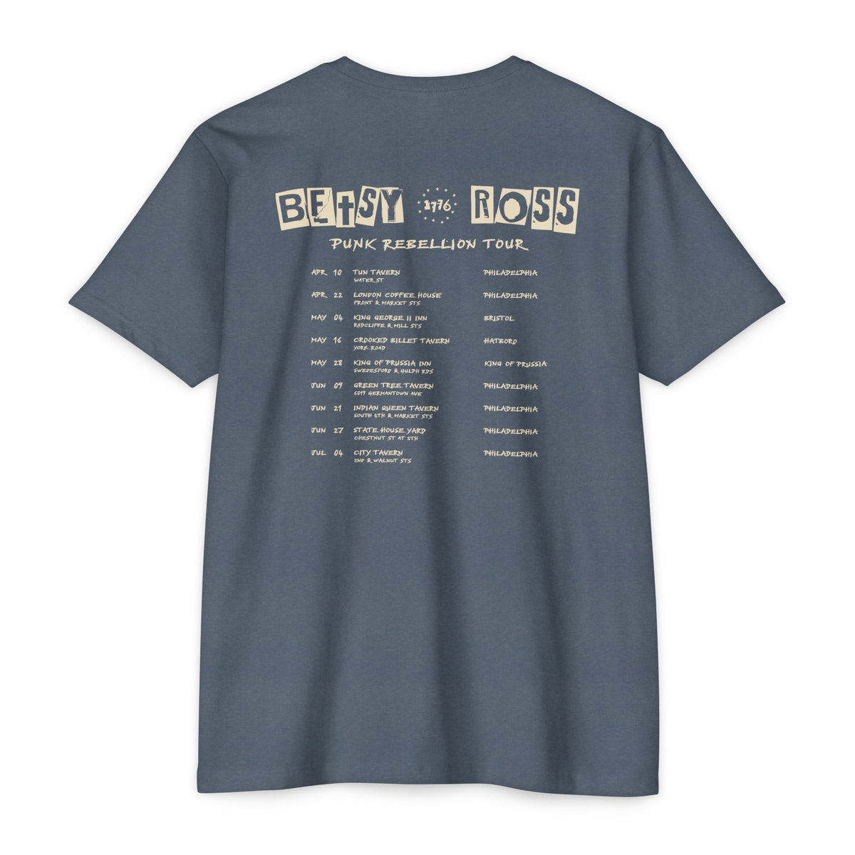 Betsy Ross Punk Rebellion Tour 1776 Vintage Concert Tee