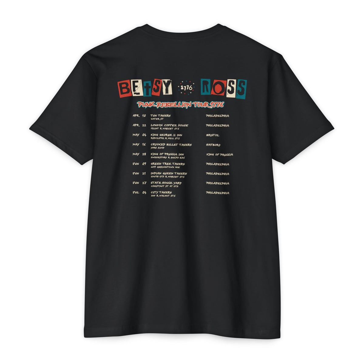 Betsy Ross Punk Rebellion Tour 1776 Vintage Concert Tee - 250th Anniversary