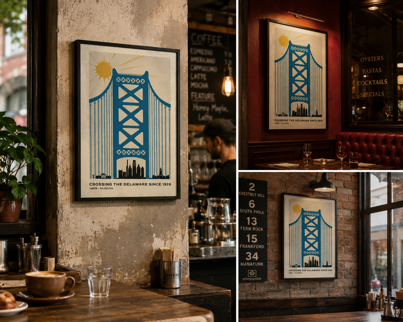 Crossing the Delaware Since 1926 — Vintage Skyline Print