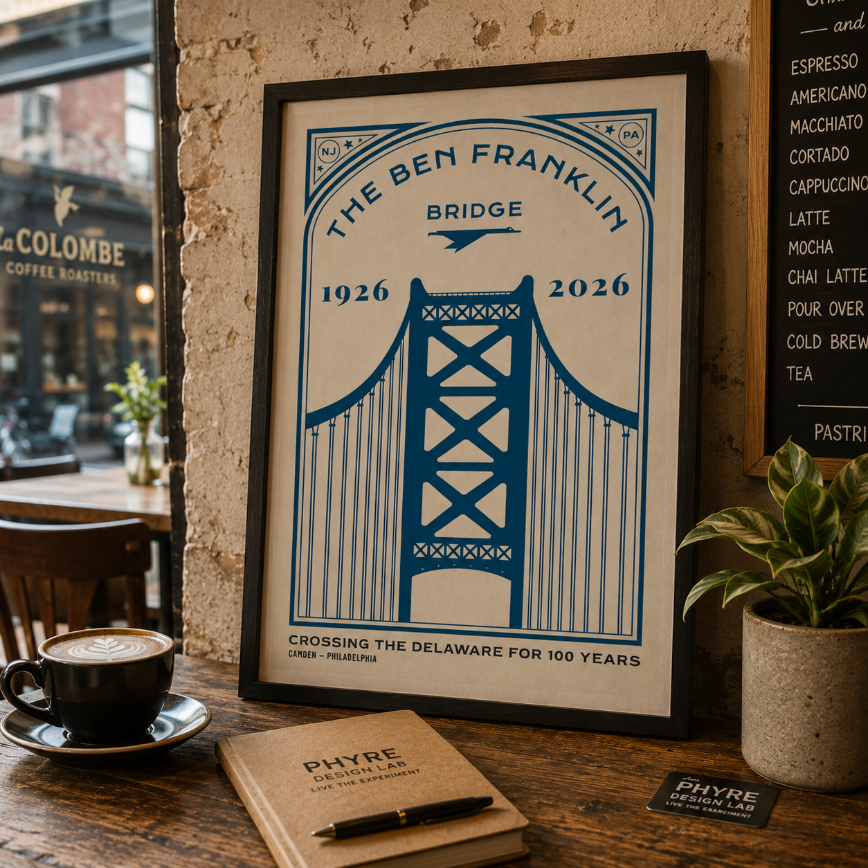 Ben Franklin Bridge Fine Art Poster — 1926–2026 Centennial Commemorative Print