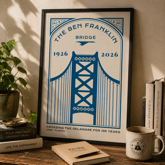 Ben Franklin Bridge Fine Art Poster — 1926–2026 Centennial Commemorative Print