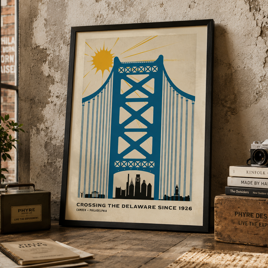 Crossing the Delaware Since 1926 — Vintage Skyline Print