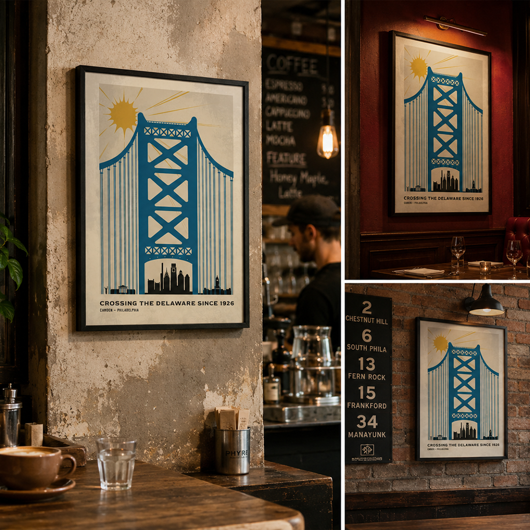 Crossing the Delaware Since 1926 — Vintage Skyline Print